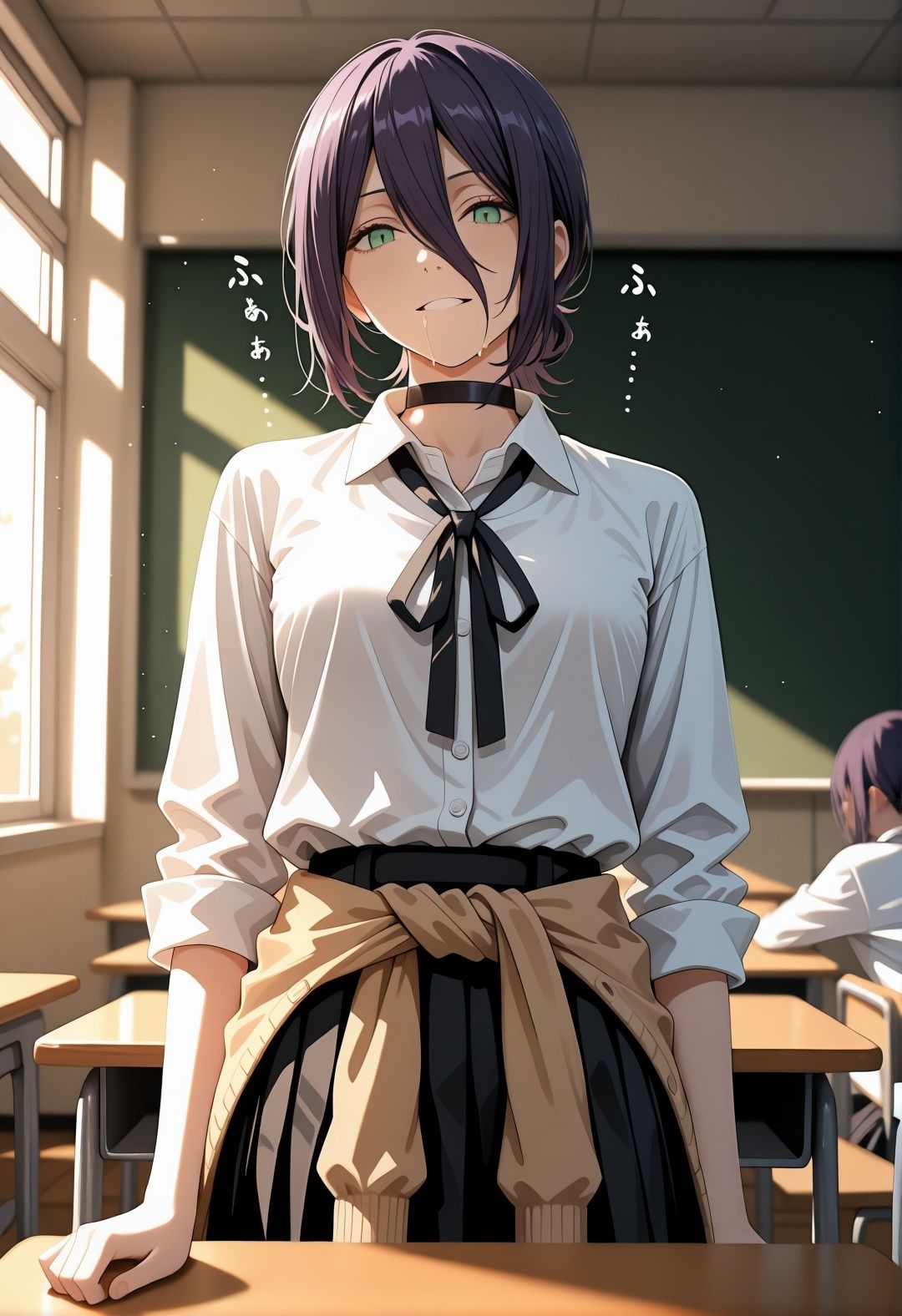 学校でレ〇が変態プレイに堕ちるチェン〇ーマンパロディ チョーカー少女の羞恥アヘ顔と白濁まみれ307枚 - サンプル画像 3