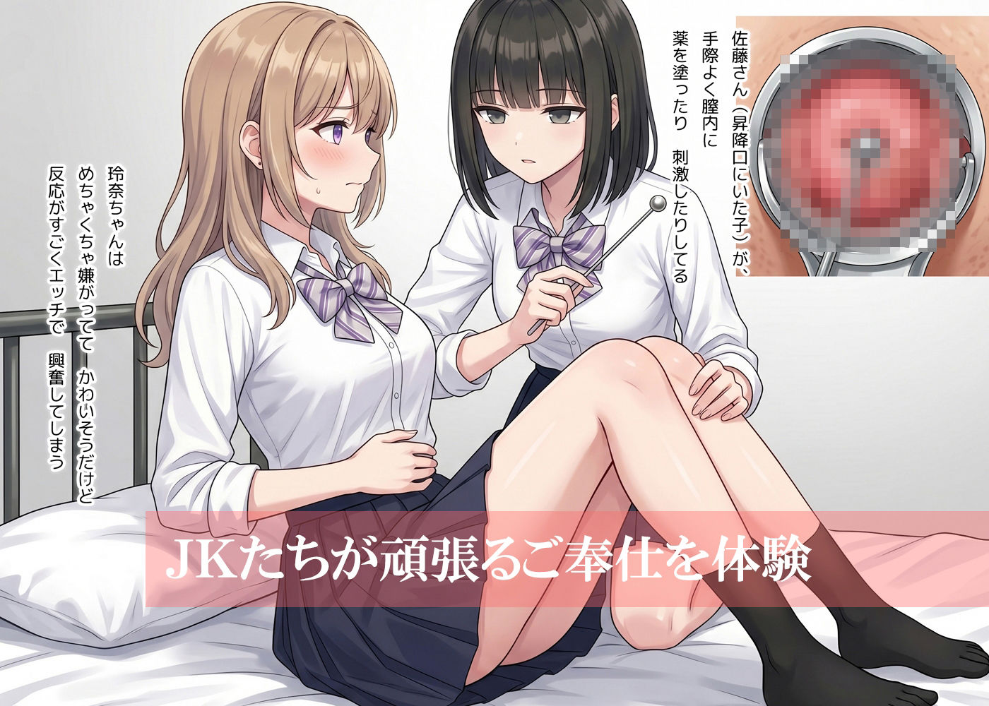 放課後奉仕活動中  放課後は自習室に集合！  Vol1  れいな・はなえ・かのん - サンプル画像 1