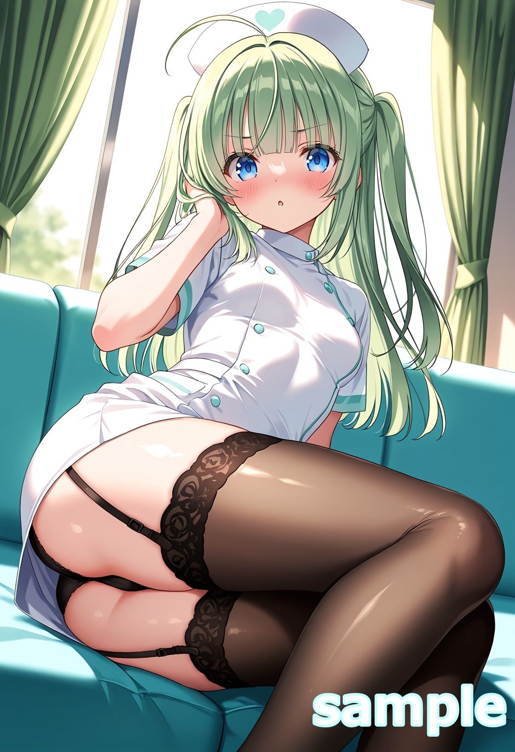 おパンツ拝見イラスト集 〜ミニスカナースさん編〜 - サンプル画像 4
