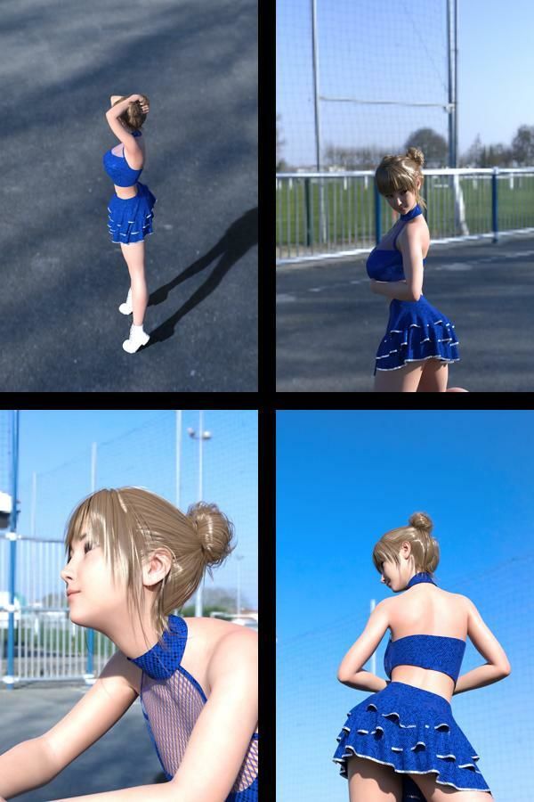 【▲100】『理想の彼女を3DCGで作ります』から生まれたバーチャルアイドル「一ノ瀬廻里（いちのせめぐり）」のグラドル撮影風写真集:Cheer_09 - サンプル画像 2