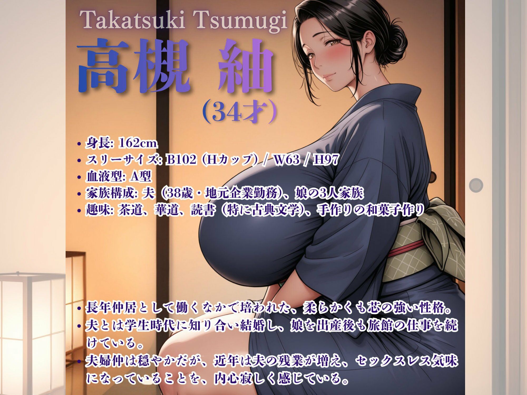 【セリフ入りあり】老舗旅館爆乳人妻仲居（34） 乱れた着物でおっぱい揺らし おじさんザーメン子宮ぶっこみ恥辱性待 - サンプル画像 1