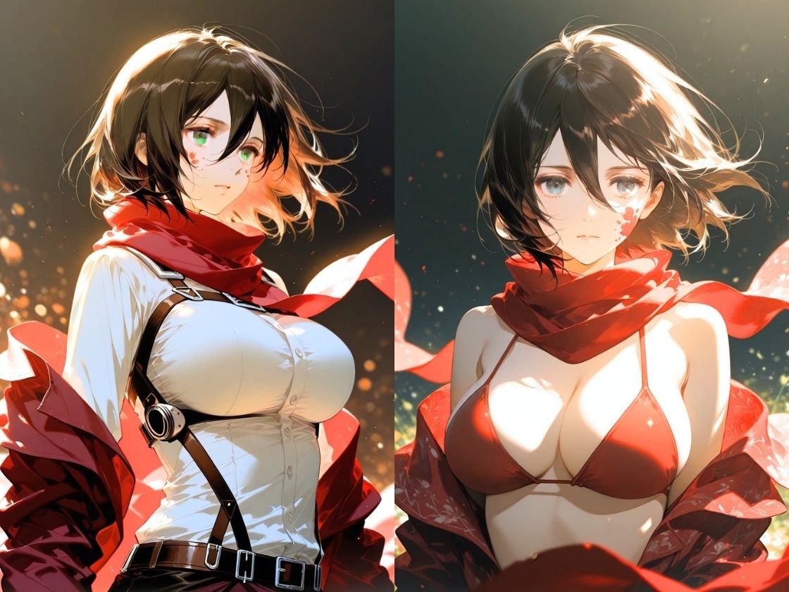 夏の終わりの公開羞恥 ミカ◯編 進撃の巨◯ - サンプル画像 1
