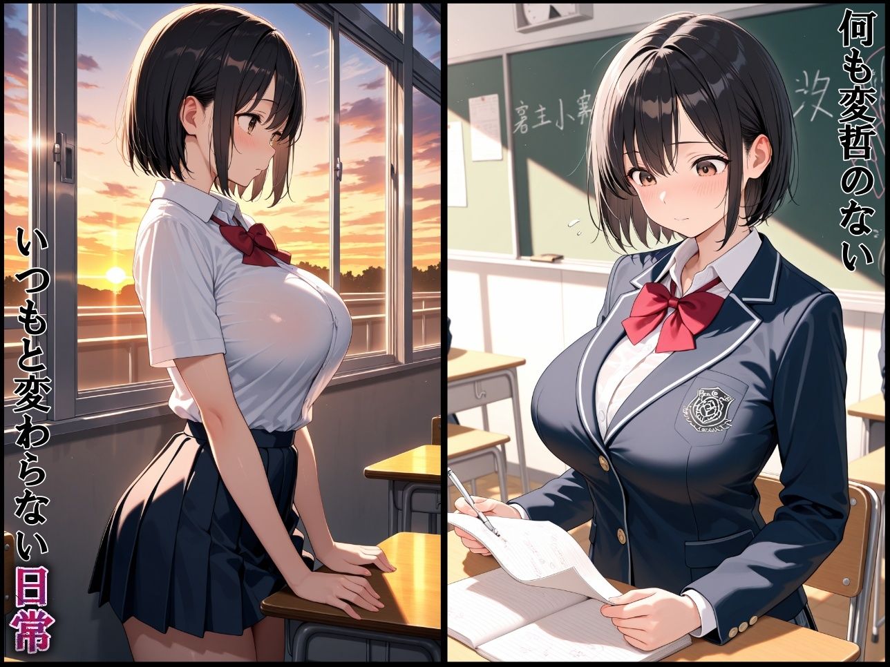 巨乳性指導〜調教されたまんこは男子達の肉便器〜 - サンプル画像 1