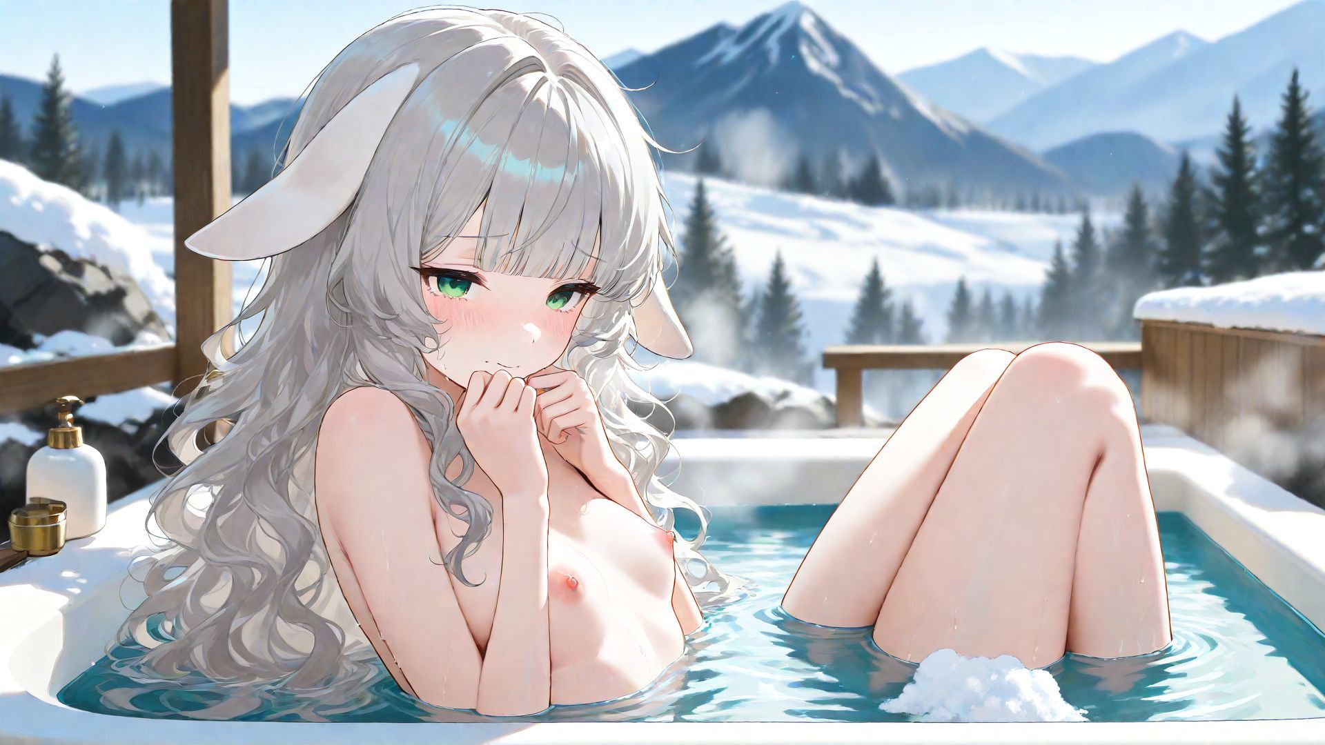ケモたちと一緒に銭湯 - サンプル画像 1