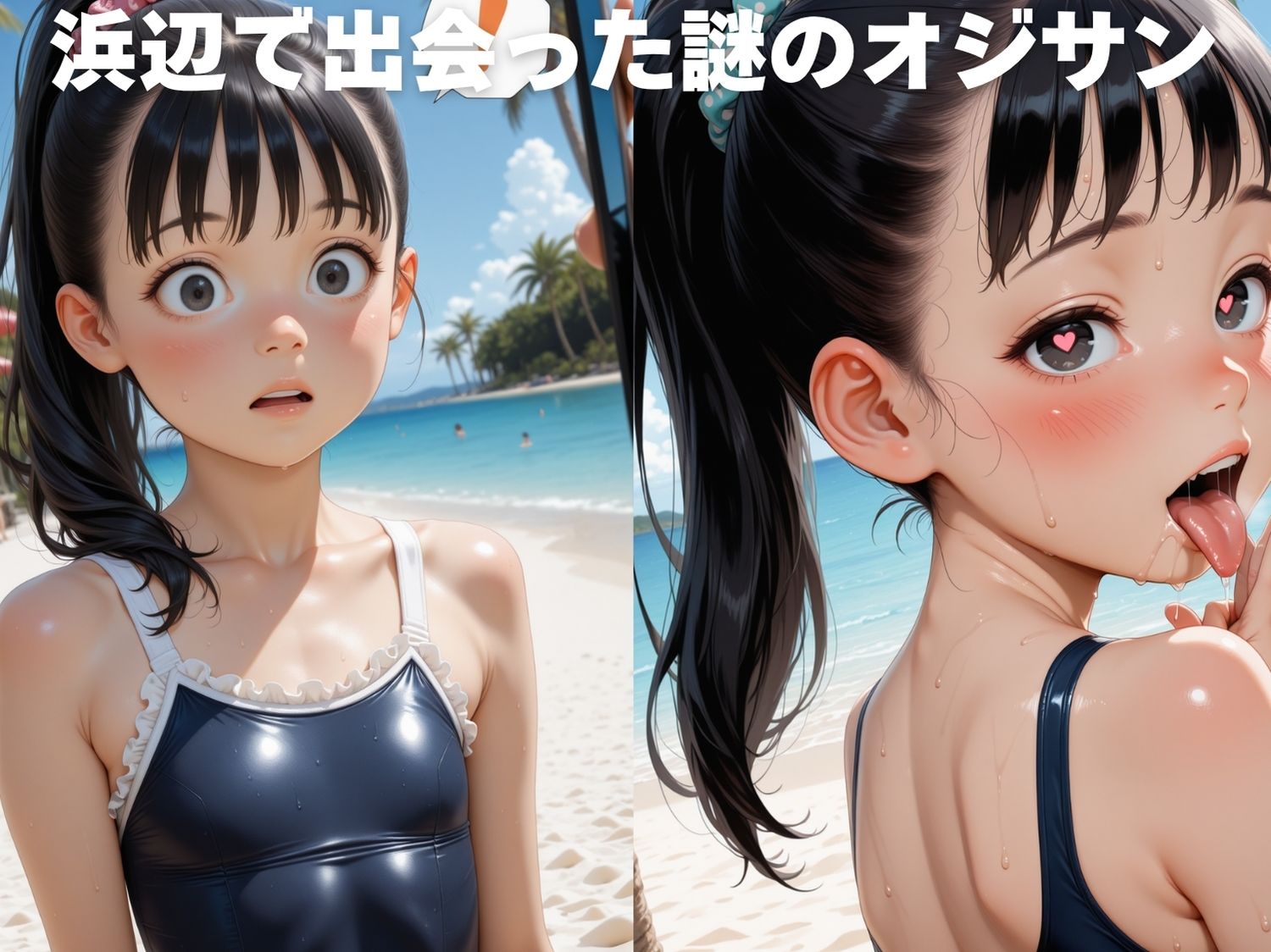 つるぺた中出しビーチ  〜灼熱ビーチで孕まされた夏〜 - サンプル画像 1