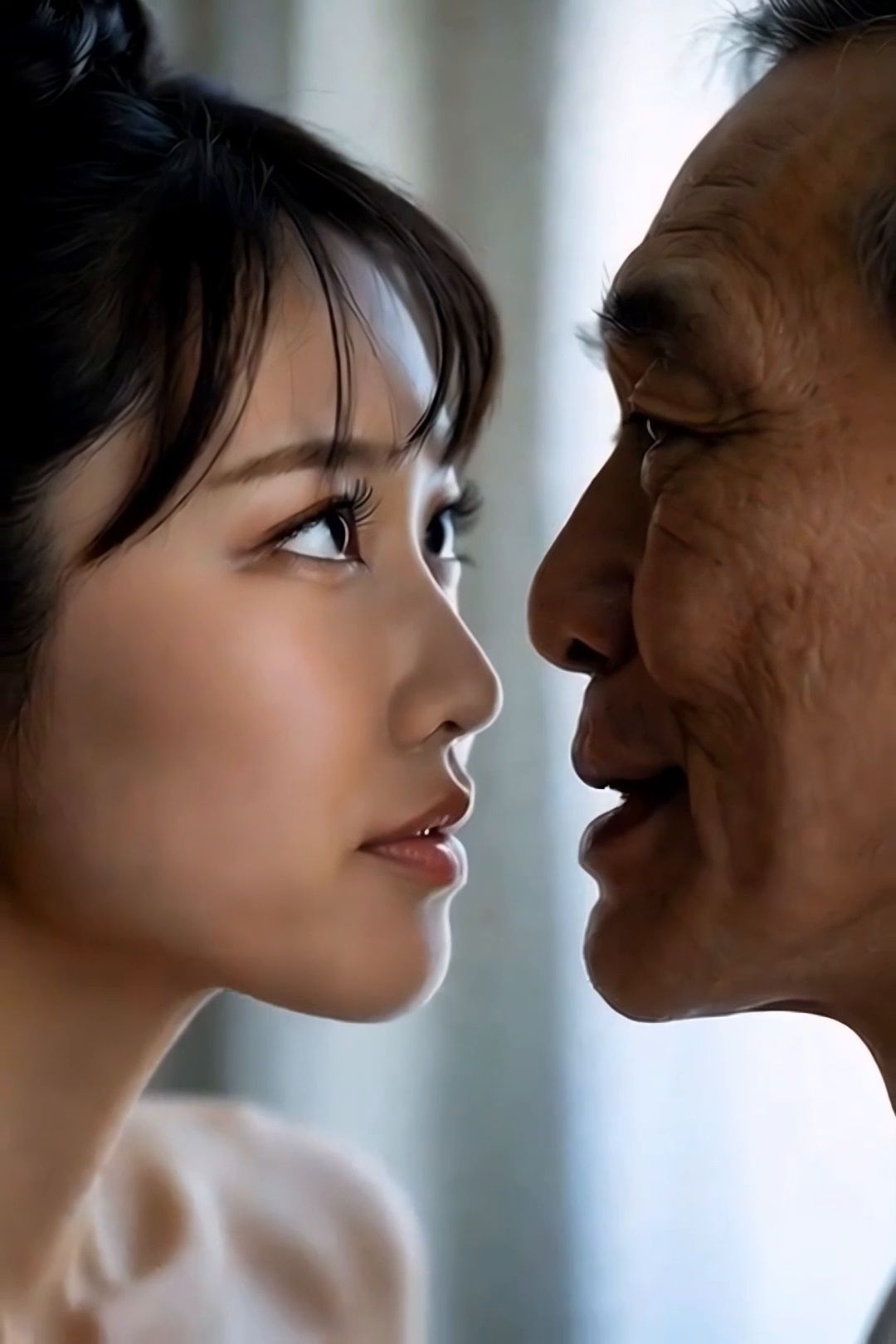 美女とおじさんのディープキス キス好き大集合♪顔アップ編 - サンプル画像 6
