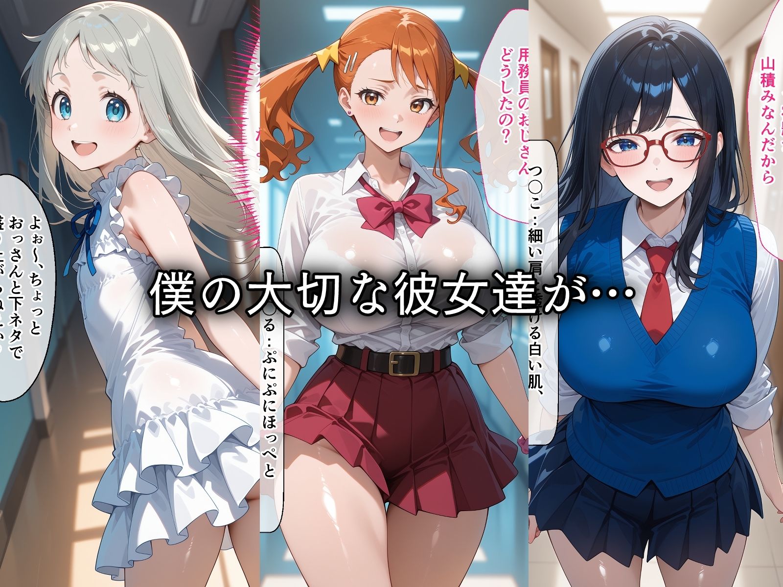 寝取られた純情幼馴染たち〜催〇アプリで種付け完了 - サンプル画像 1