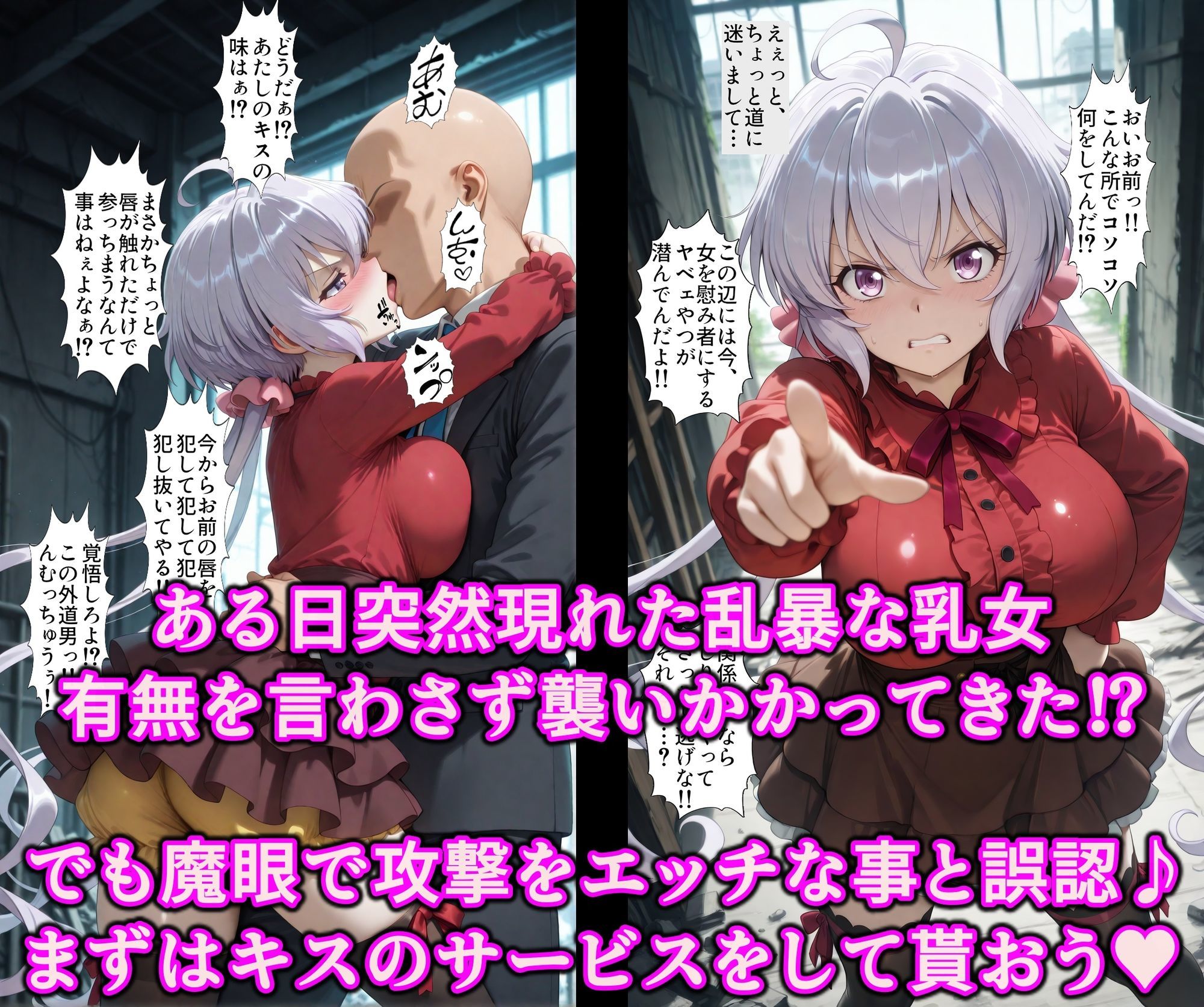 認識イジってドスケベバトル！！洗脳魔眼でいいなり勝ち気なエロ乳娘♪全穴絶頂調教で俺にゾッコン淫乱オナホ - サンプル画像 2