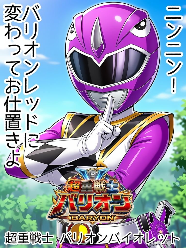 超重戦士バリオン  第二話  僕の相棒と妹と先生達戦闘員と怪人に改造堕  バリオンバイオレットと妹達が触手中出し受精托卵妊娠妊婦臨月ボテ腹アヘ顔戦闘員改造怪人破水出産 - サンプル画像 2