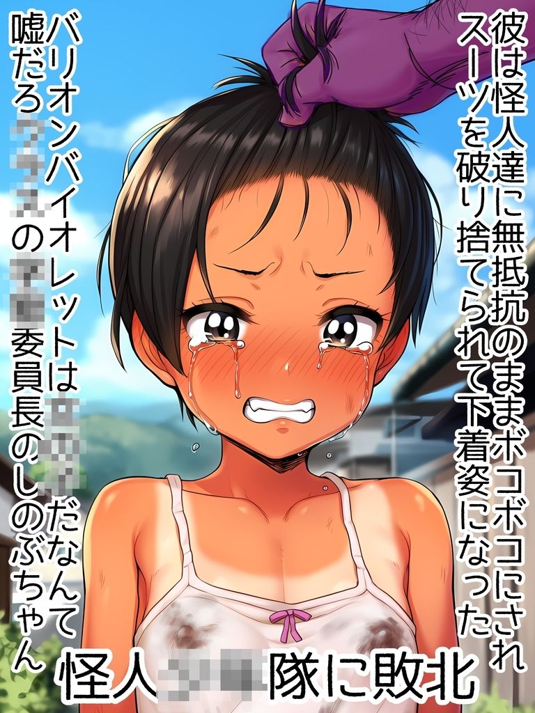 超重戦士バリオン  第二話  僕の相棒と妹と先生達戦闘員と怪人に改造堕  バリオンバイオレットと妹達が触手中出し受精托卵妊娠妊婦臨月ボテ腹アヘ顔戦闘員改造怪人破水出産 - サンプル画像 7