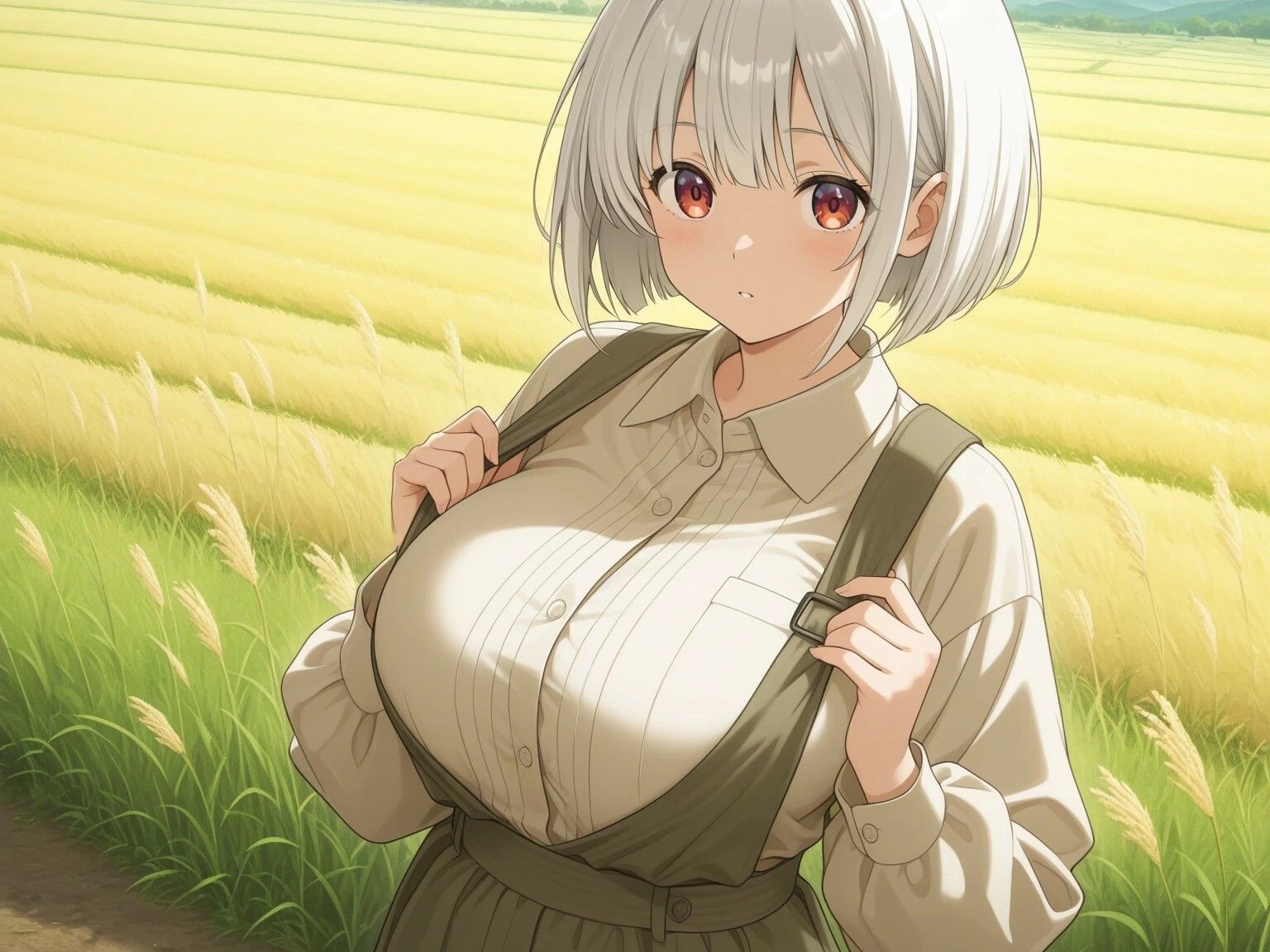 アニメコスチューム茶髪女子と農作業白い髪の女の子と江戸ロマンス - サンプル画像 4