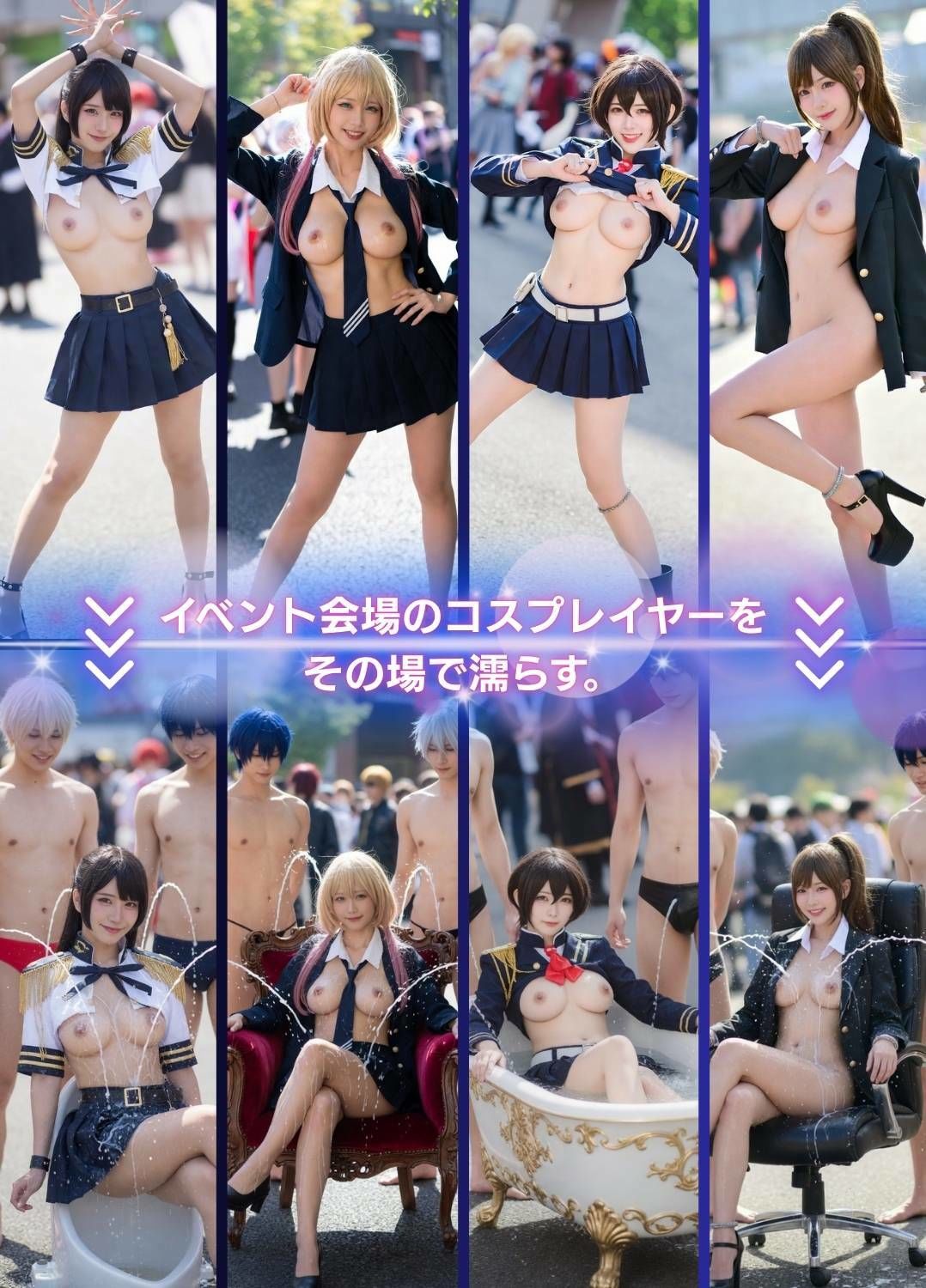コスプレイヤーを濡らす。学園制服編 - サンプル画像 3