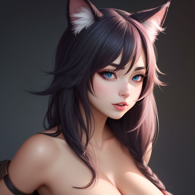 猫耳のセミリアル美女（セリフなし  AIセミリアル画像集） - サンプル画像 4