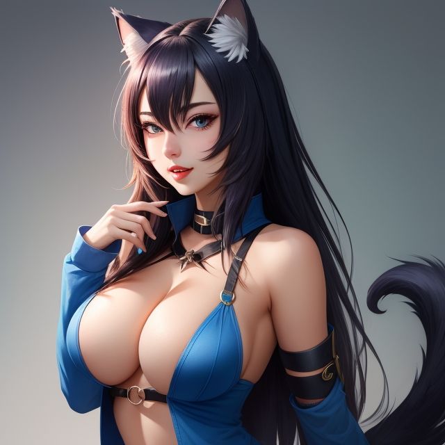 猫耳のセミリアル美女（セリフなし  AIセミリアル画像集） - サンプル画像 5