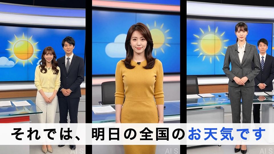 【約70分】『強●脱衣』女子アナ脱衣 ニュース番組の裏で自らすべてを曝け出す-AIで描く究極の美女達- - サンプル画像 1