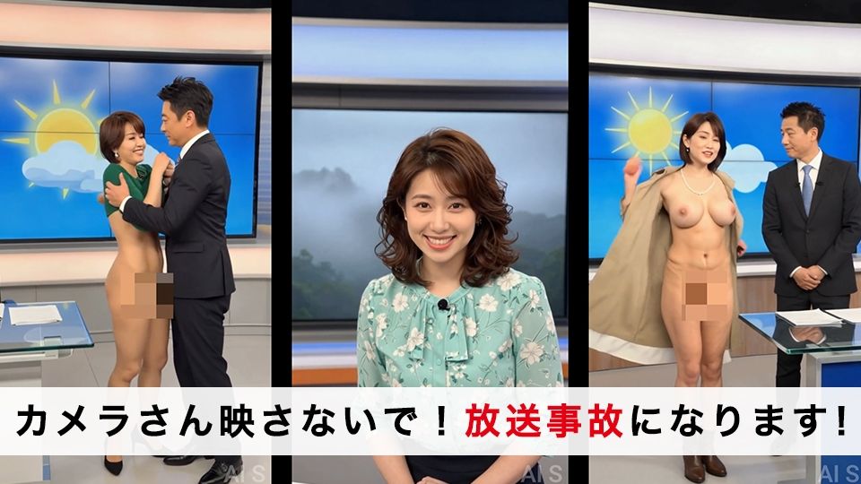 【約70分】『強●脱衣』女子アナ脱衣 ニュース番組の裏で自らすべてを曝け出す-AIで描く究極の美女達- - サンプル画像 2