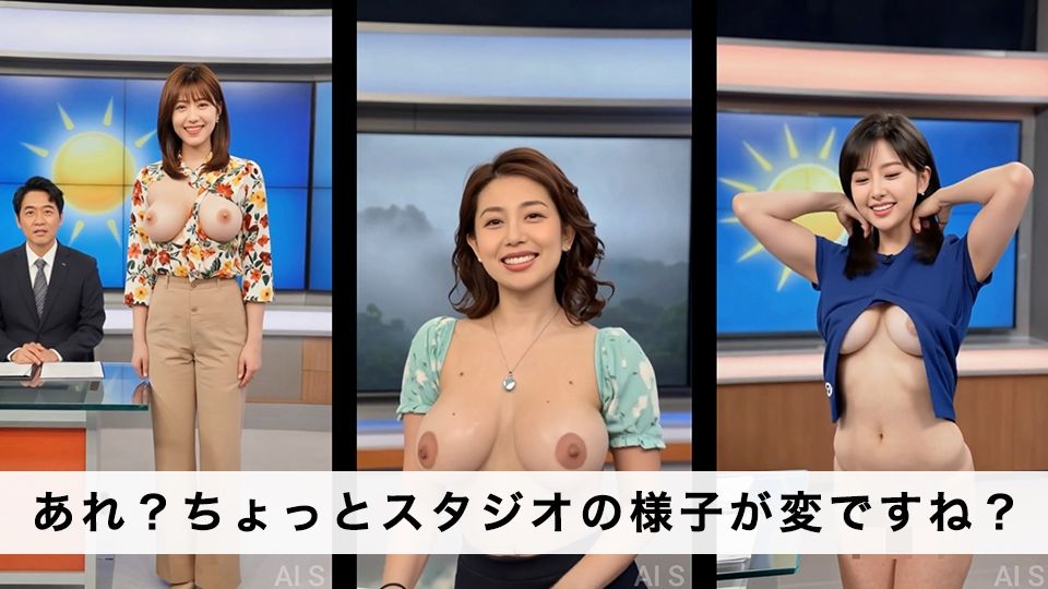 【約70分】『強●脱衣』女子アナ脱衣 ニュース番組の裏で自らすべてを曝け出す-AIで描く究極の美女達- - サンプル画像 3