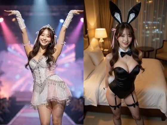 【AIのAV動画】人気アイドル2人の流出映像！高級ホテル密会＆貸切露天風呂ビキニでハメ撮り生中出し＜実写級AI次世代映像＞ - サンプル画像 3