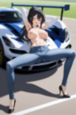 【裸ジーンズ女子7】裸ジーンズのレースクイーン - サンプル画像 4