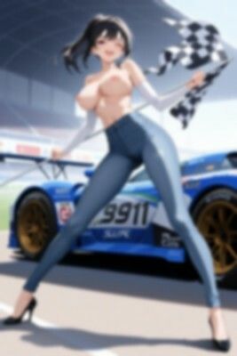 【裸ジーンズ女子7】裸ジーンズのレースクイーン - サンプル画像 6