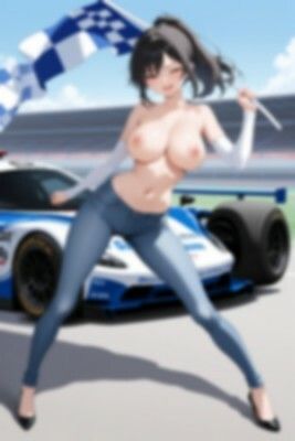 【裸ジーンズ女子7】裸ジーンズのレースクイーン - サンプル画像 7