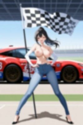 【裸ジーンズ女子7】裸ジーンズのレースクイーン - サンプル画像 8