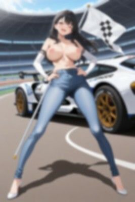 【裸ジーンズ女子7】裸ジーンズのレースクイーン - サンプル画像 10