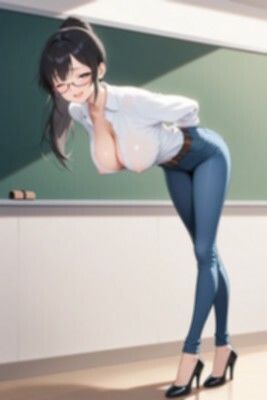 【裸ジーンズ女子8】セクシー変態教師の乳首丸見え講座 - サンプル画像 3