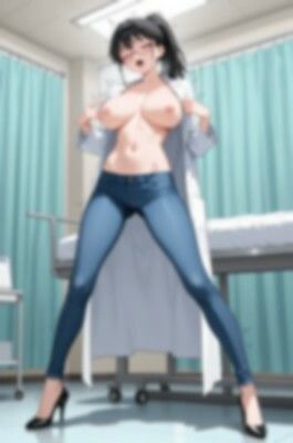 ★SEX有★【裸ジーンズ女子9】セクシー変態な保健室の先生 - サンプル画像 1