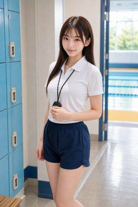 AIモデルまなみ vol.2 朝のプールサイドで会いましょう - サンプル画像 2