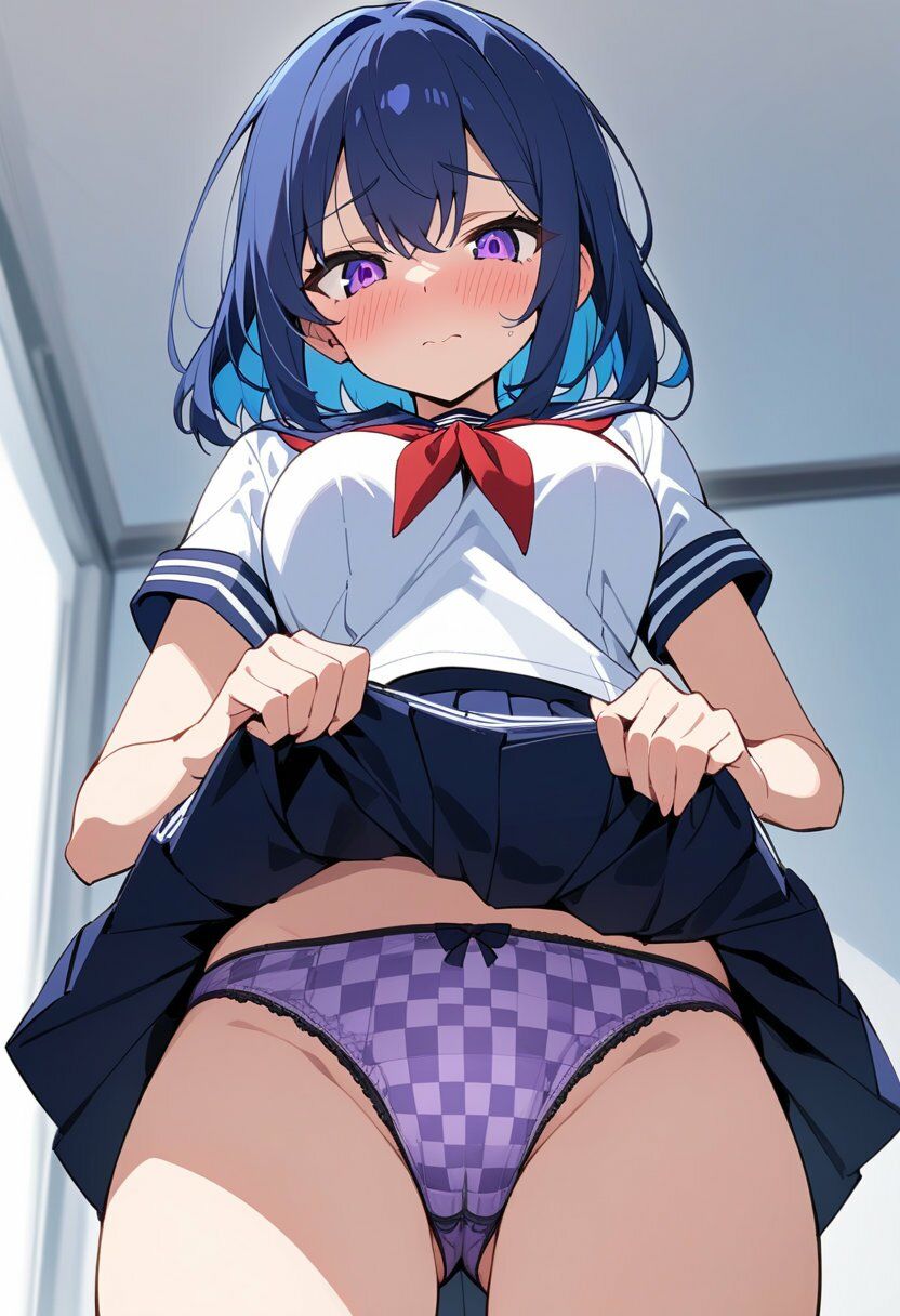 セーラー服でスカートたくし上げパンチラ200枚 - サンプル画像 5