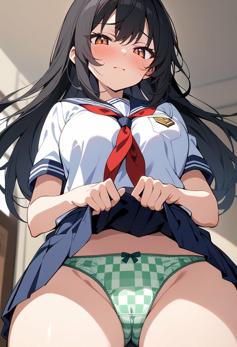 セーラー服でスカートたくし上げパンチラ200枚 - サンプル画像 8