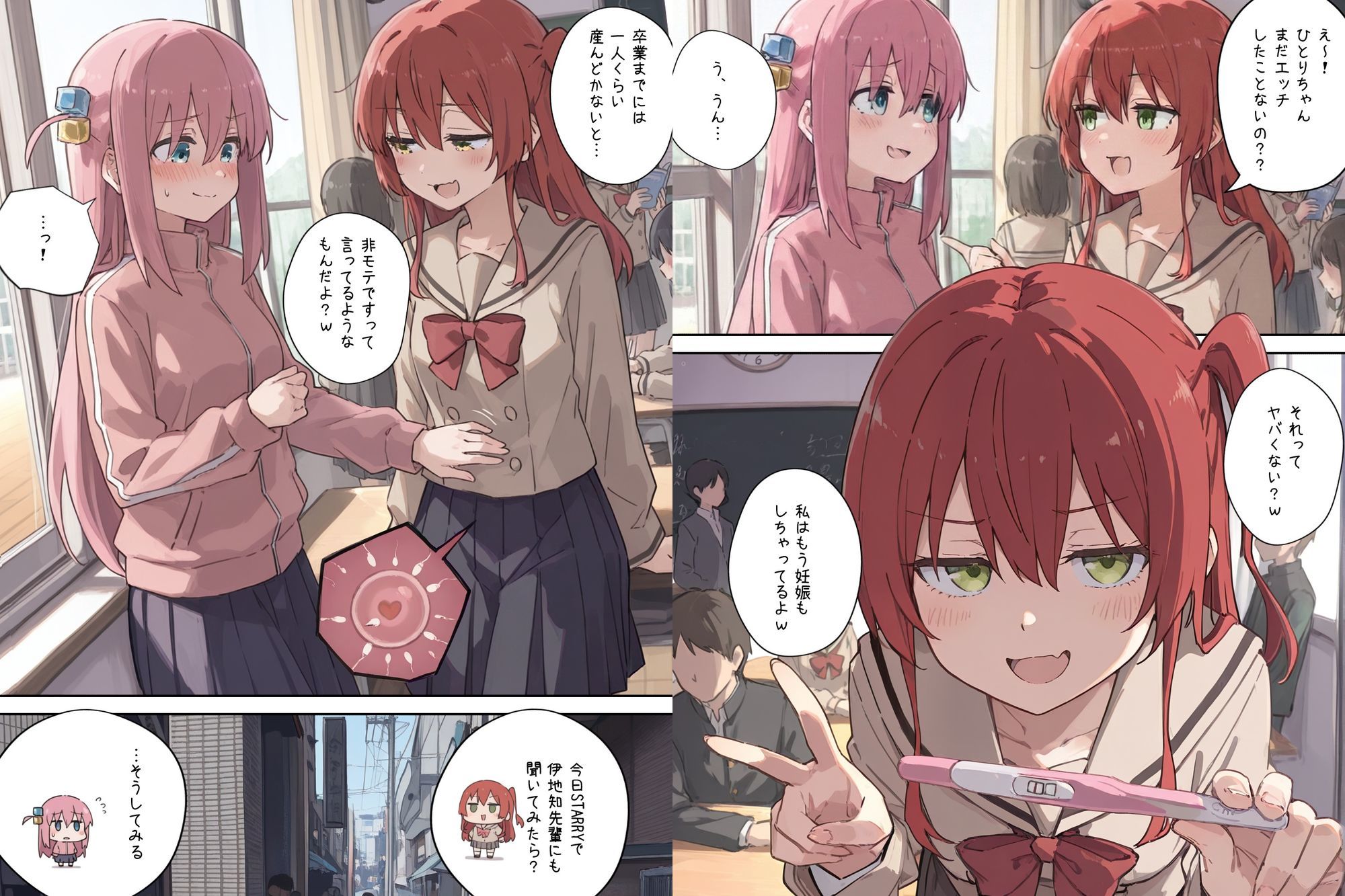 ボテ腹妊娠出産しても育児放棄する近頃のガールズバンド - サンプル画像 1