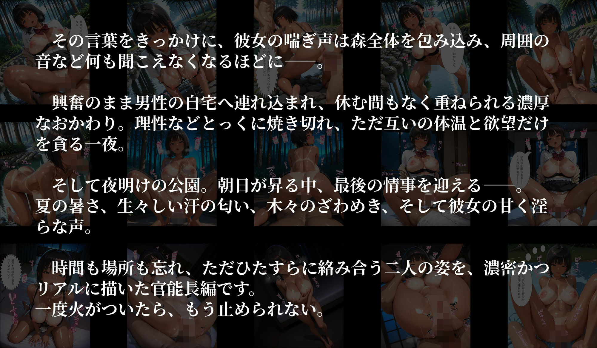［500枚の4K高画質（セリフあり）］森夏生姦〜汗だく女生徒と朝まで野生交尾〜 - サンプル画像 3