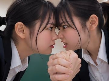 【女教師の腕相撲】どちらがこのクラスの担任かを決めるふたり。 - サンプル画像 2