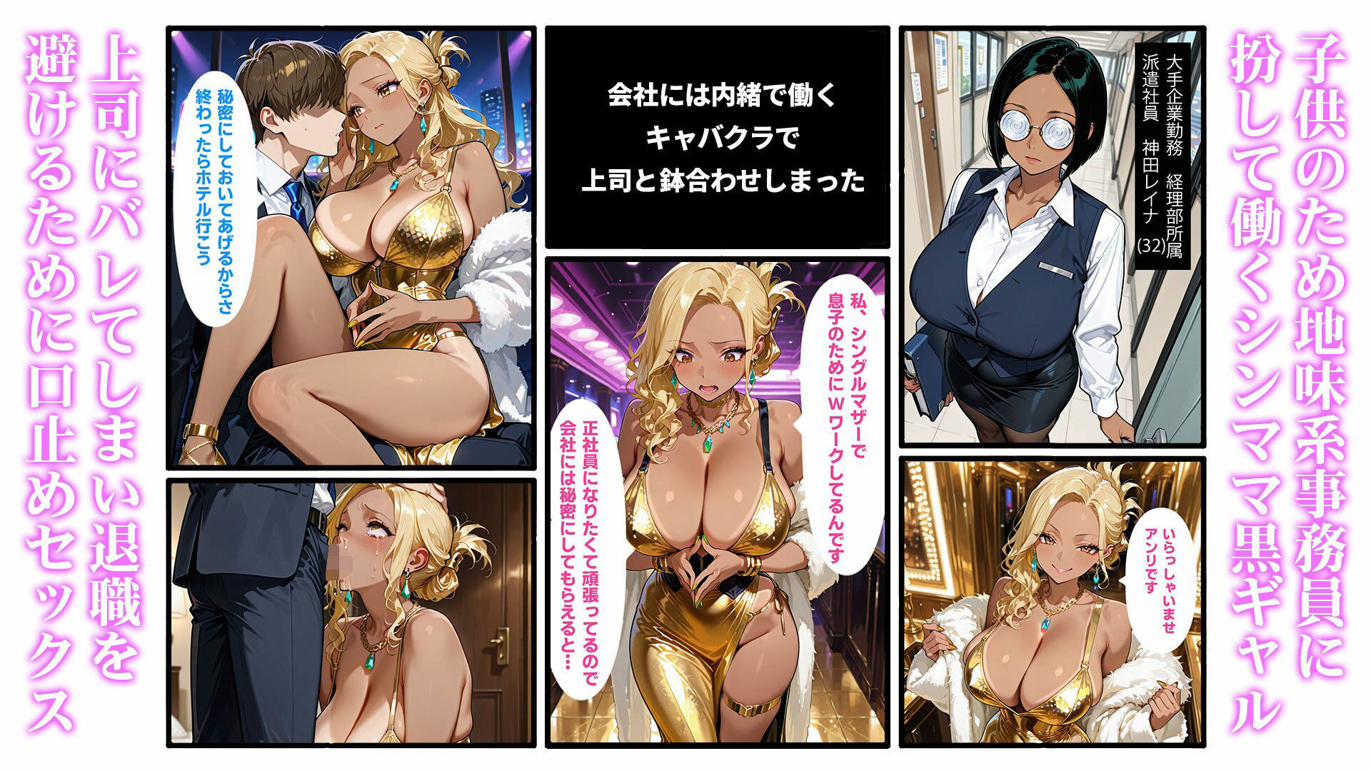 欲求不満な黒ギャルママたち メス堕ち連続絶頂 〜隣人のチ〇ポに1日中イカされ続けたママ＆上司に雌堕ち調教されたママ〜 - サンプル画像 5