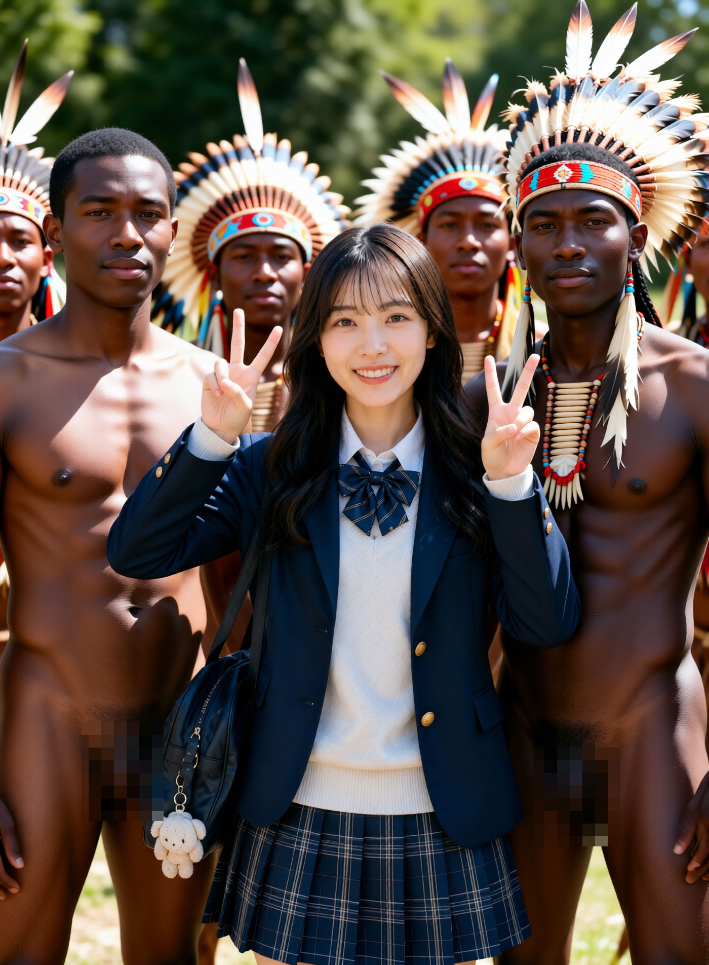 裸族村  女子〇生  修〇旅行  平成黒ギャル＆令和白ギャル - サンプル画像 3