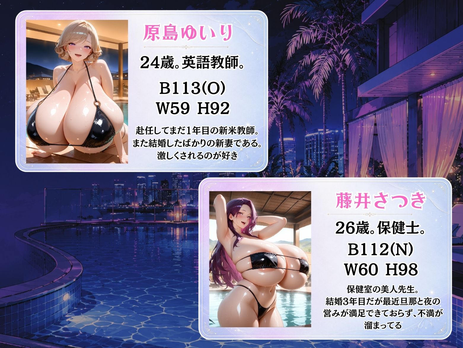 爆乳教師たちの淫らなリゾート休暇 - サンプル画像 4