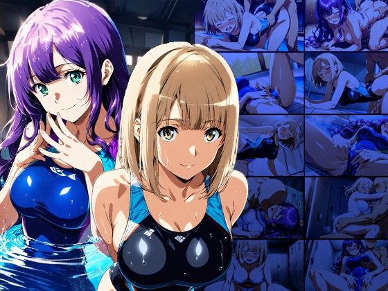 爆乳茶髪紫髪水泳美少女が熱血教師と水着姿孕ませ交尾【4K】 - サンプル画像 1