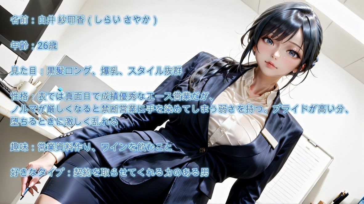 【4K】爆乳の保険営業OL。ノルマの為に禁断の枕営業で闇堕ち - サンプル画像 1