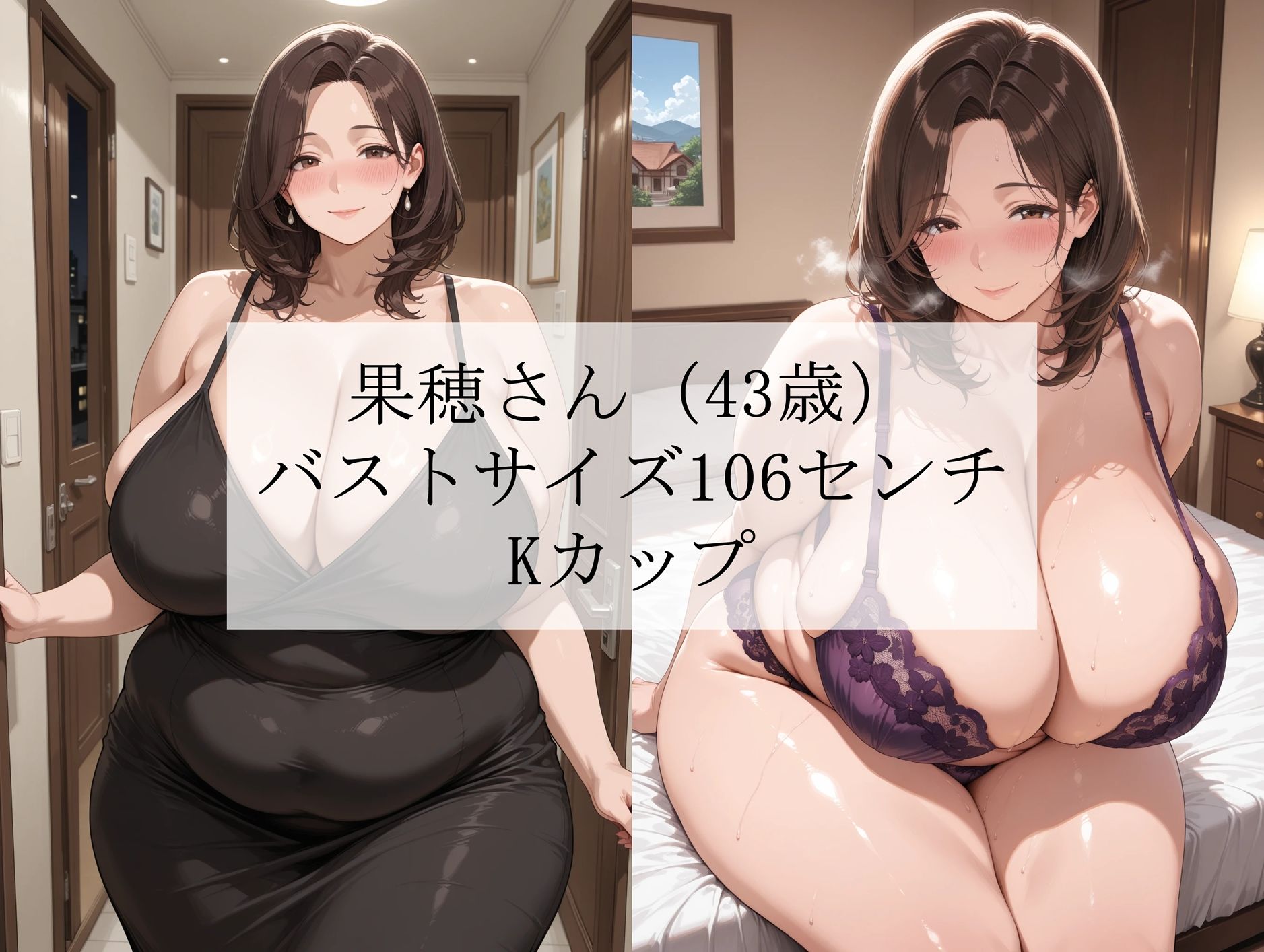 隣の部屋の豊満人妻に濃厚な熟女テクで何度も搾精され続けたボク＜漫画風吹き出しセリフ付CG集＞ - サンプル画像 1