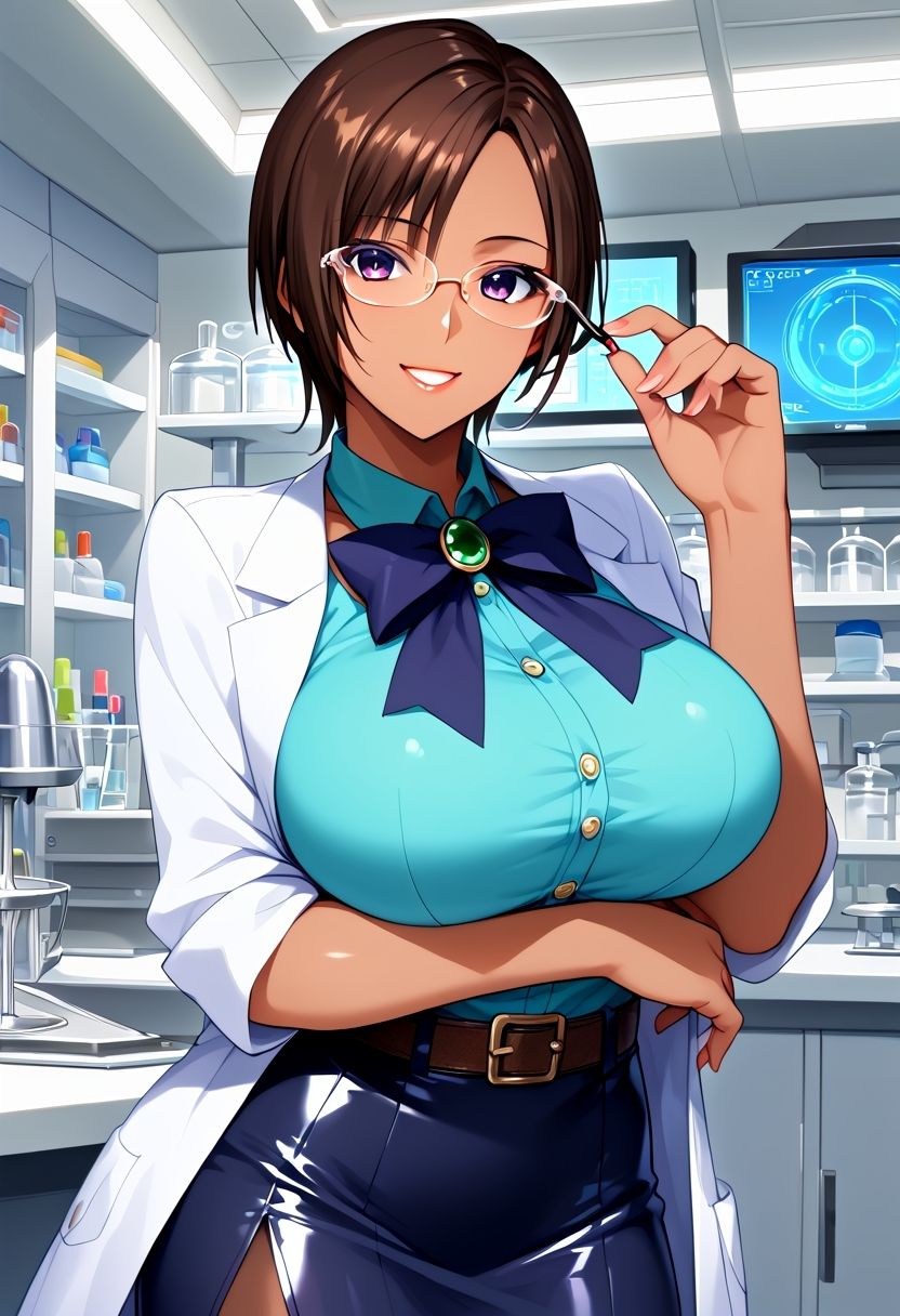 AIさんに描いてもらった魅力的なサンプル採取する研究員さん - サンプル画像 1