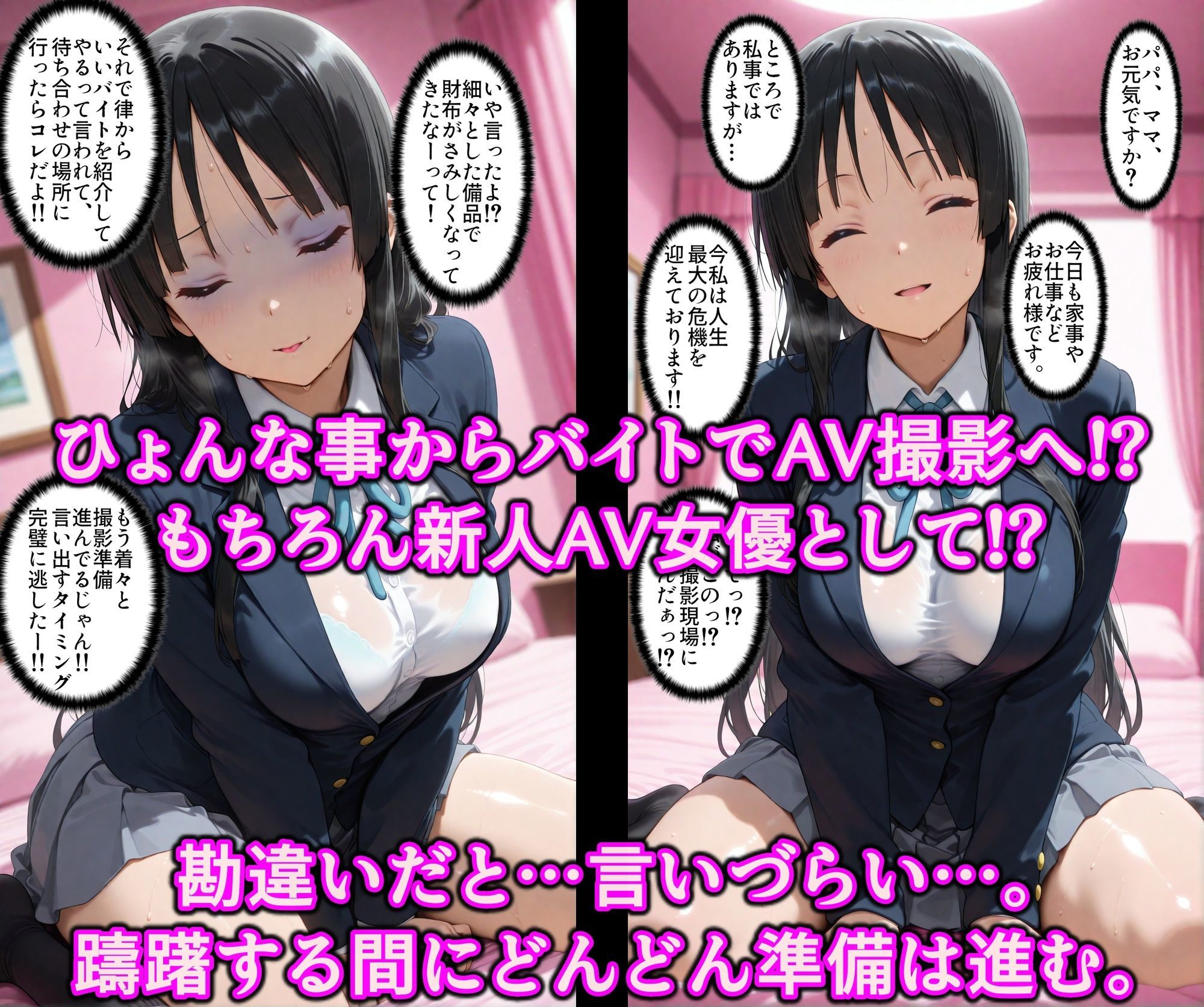 ちがっ！？エッチになったのは薬のせい！！現役黒髪けいおん部員がAVデビュー！？極太チンポでアヘ堕ちいいなり淫乱女優 - サンプル画像 2