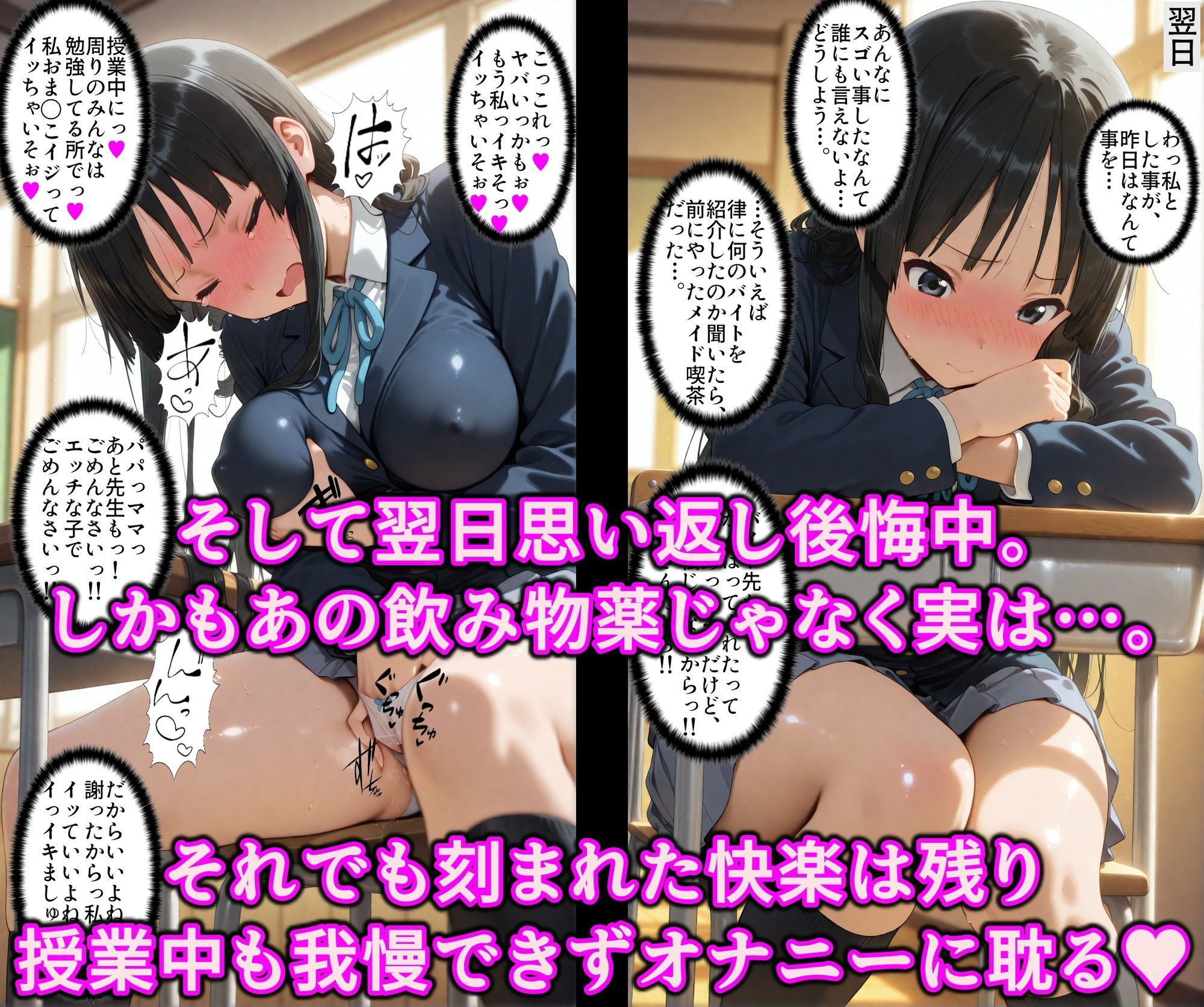 ちがっ！？エッチになったのは薬のせい！！現役黒髪けいおん部員がAVデビュー！？極太チンポでアヘ堕ちいいなり淫乱女優 - サンプル画像 8