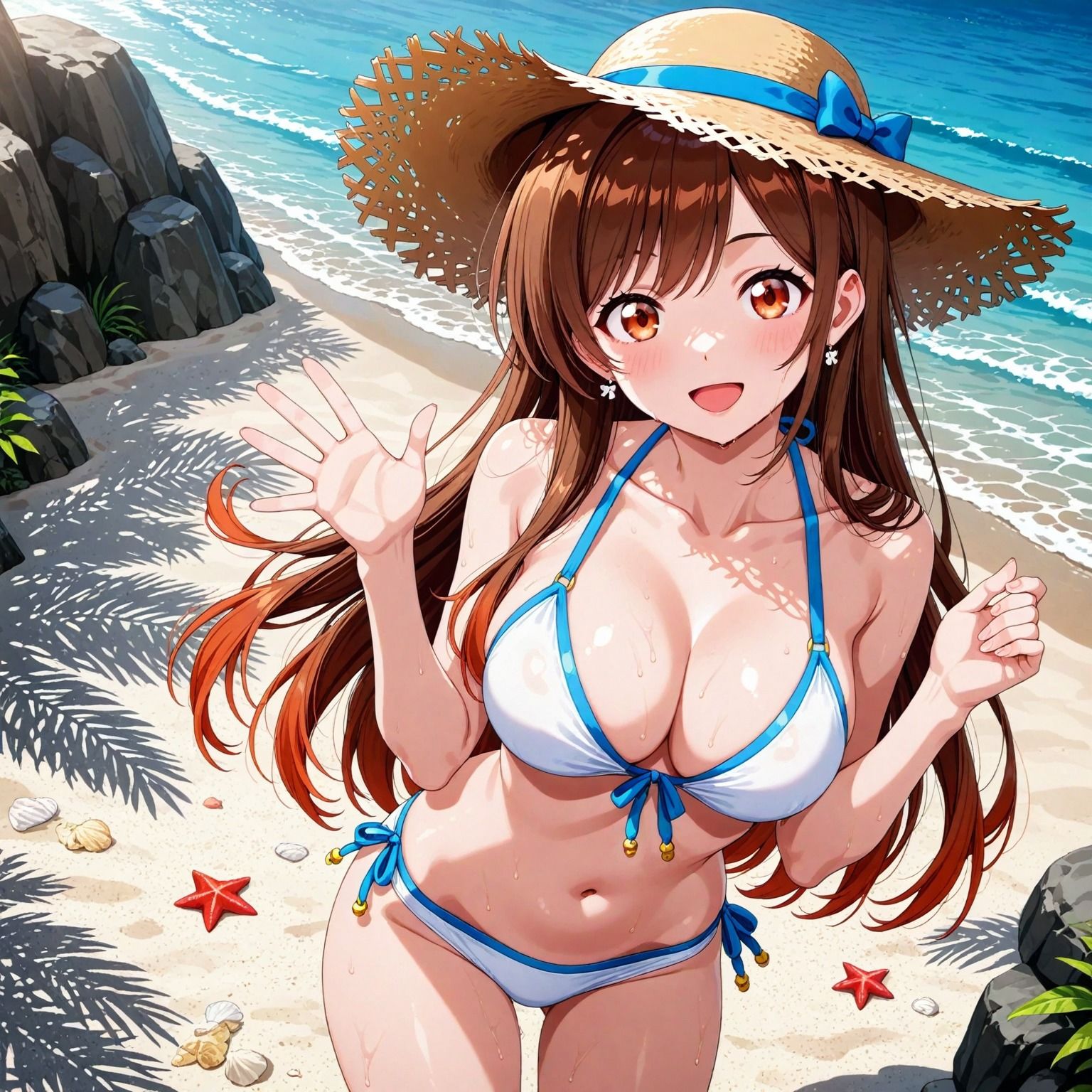 水〇千鶴と、海でイチャイチャデート - サンプル画像 1