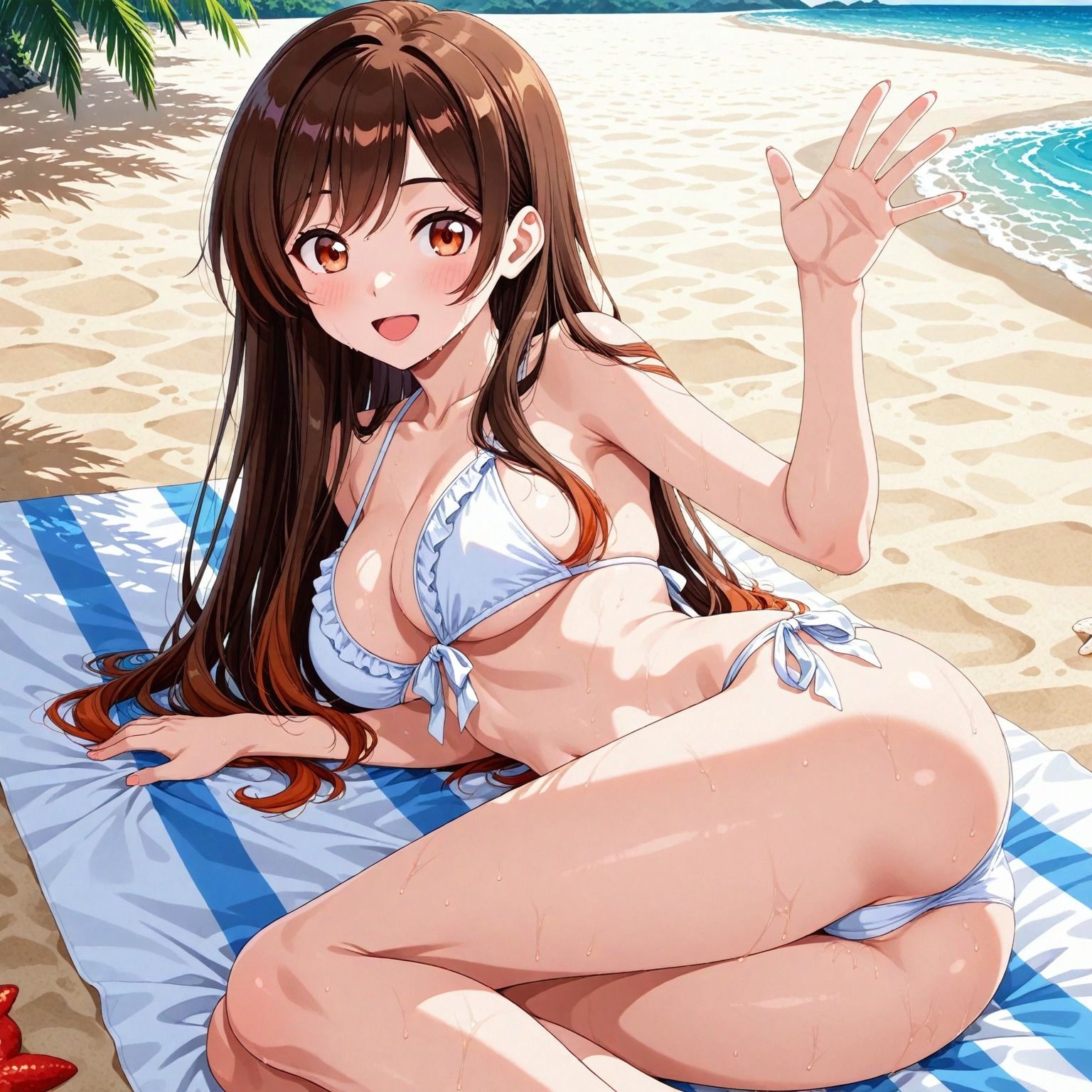 水〇千鶴と、海でイチャイチャデート - サンプル画像 3