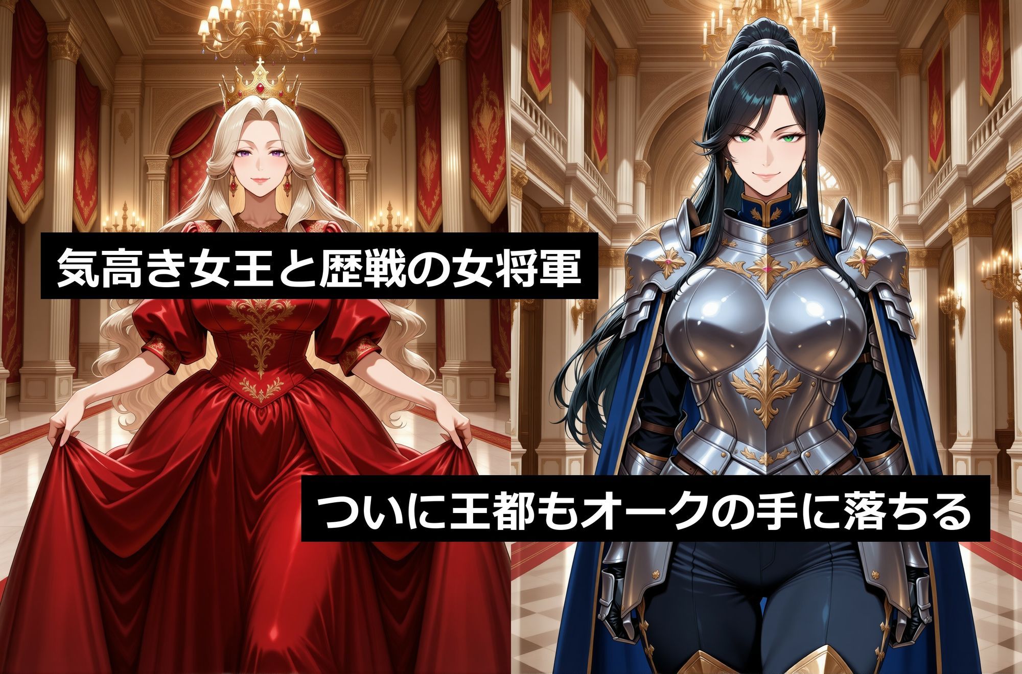 オークに敗北した国5〜女王・女将軍編〜 - サンプル画像 1