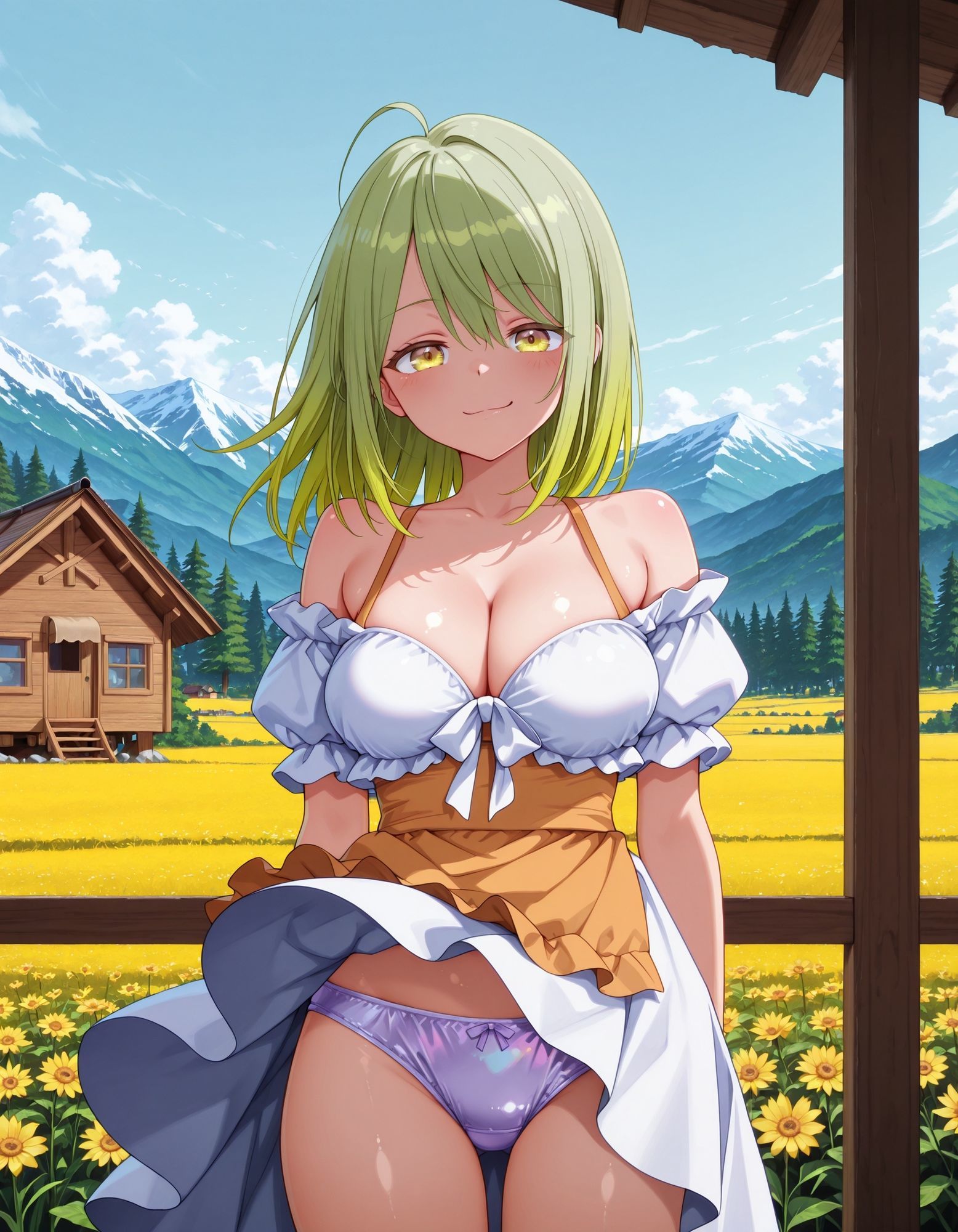 ヨーロッパ民族衣装風ドレスでパンチラ - サンプル画像 1