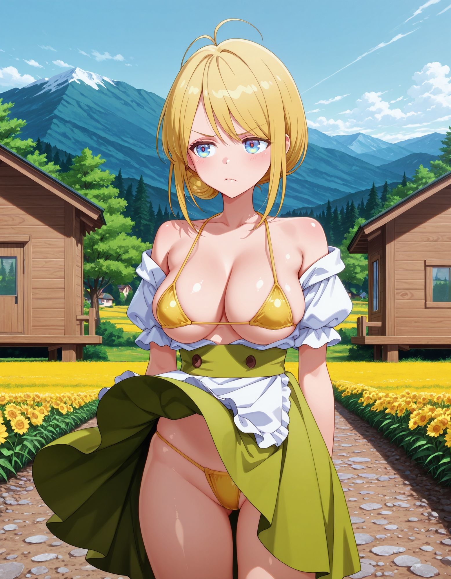 ヨーロッパ民族衣装風ドレスでパンチラ - サンプル画像 3
