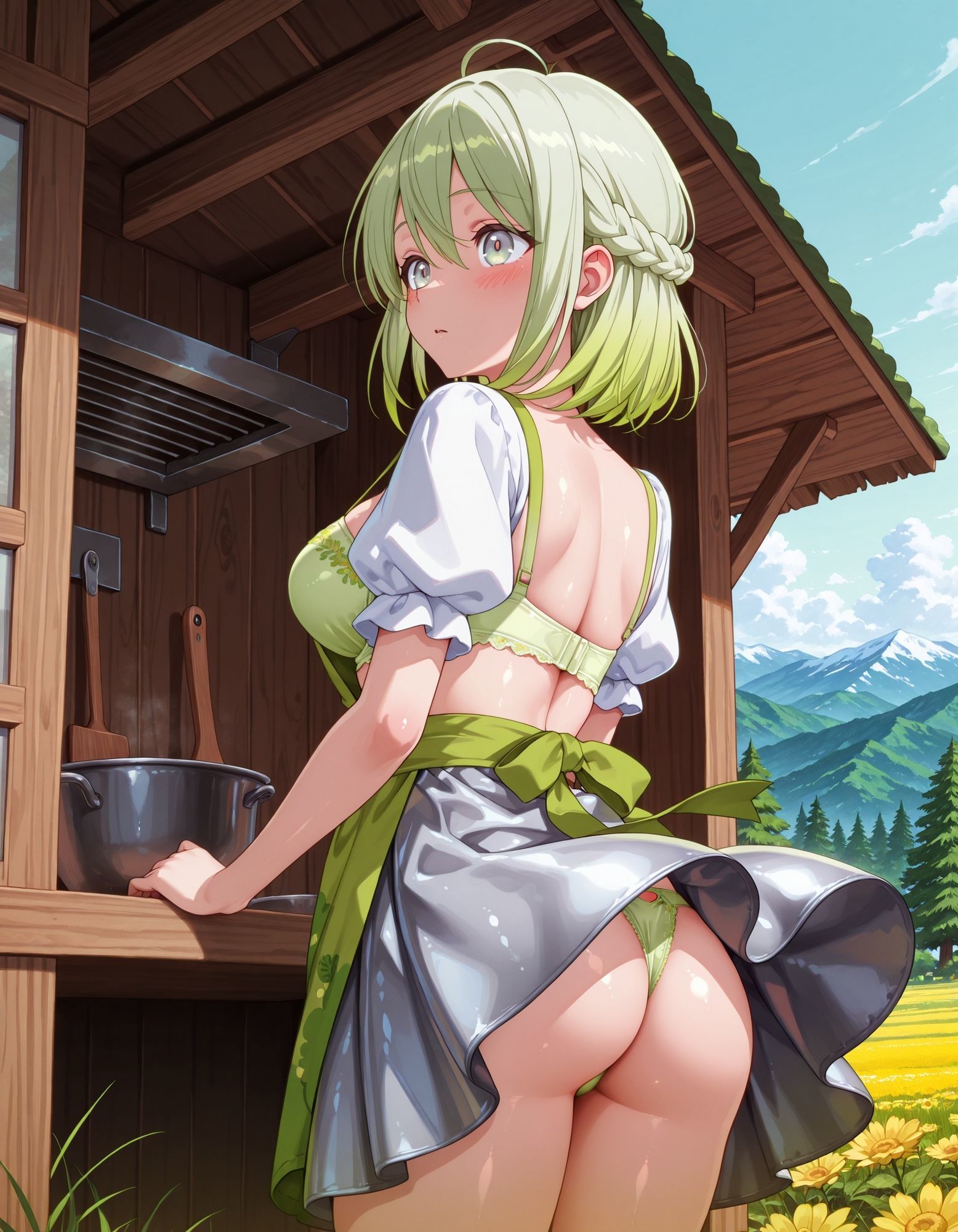 ヨーロッパ民族衣装風ドレスでパンチラ - サンプル画像 5